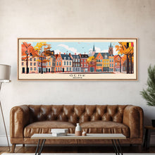 Load image into Gallery viewer, Genk Belgium Travel Print Wall Art, Panoramic City Art, Travel Art, Wall Decor, Vacation Gift, Framed Canvas Print Or Metal Art
