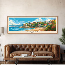 Carregar imagem no visualizador da galeria, Glyfada Greece Wall Art, Panoramic Travel Poster, Panoramic Framed Canvas Print, City Wall Art, Wall Hanging Home Decor, Travel Art

