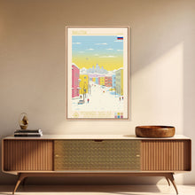 Load image into Gallery viewer, Yakutsk Russia Travel Poster Framed Canvas Print, Midcentury Modern Art, Pop Art Wall Decor, Living Room Art, Home Decoration
