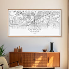 Load image into Gallery viewer, Fort Worth Map, Texas Map, Map Art, Minimalist Art, Wall Art, Canvas Art, Lake House Décor, RV Wall Décor, Birthday Gift, Office Wall Print
