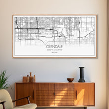 Load image into Gallery viewer, Glendale City Map, Arizona Map, Map Art, Minimalist Art, Wall Art, Canvas Art, Cabin Wall Décor, Entryway Décor,  Room Décor, Gifts For Her

