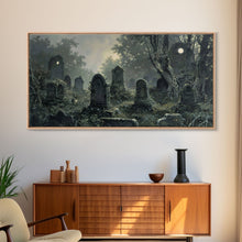 Load image into Gallery viewer, Dark Academia Wall Art, Framed Canvas Print, Spooky Halloween Wall Art, Halloween Wall Decor, Spooky Vibes, Victorian Oil Painting
