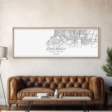 Load image into Gallery viewer, Panoramic Long Beach City Map, California Art, Map Print, Minimalist Wall Art, Canvas Art, Housewarming Gift, Street Map Art, Closing Gift
