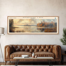 Carregar imagem no visualizador da galeria, Amadjuak Lake Panoramic Framed Canvas Print, Lake House Decor, Minimalist Art, Travel Poster, Scenic View, Nature Wall Art
