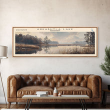 Carregar imagem no visualizador da galeria, Arkabutla Lake Mississippi Panoramic Framed Canvas Print, Lake House Decor, Rustic Art, Travel Poster, Scenic View, Nature Wall Art
