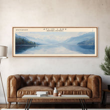 Carregar imagem no visualizador da galeria, Atlin Lake Panoramic Framed Canvas Print, Lake House Decor, Minimalist Art, Travel Poster, Scenic View, Nature Wall Art
