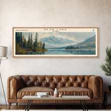 Carregar imagem no visualizador da galeria, Bear Lake Alaska Framed Canvas Print, Panoramic Lake House Decor, Scenic View, Travel Poster, Rustic Art, Water Reflection
