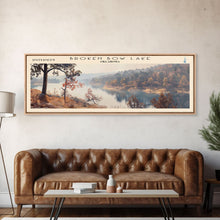 Carregar imagem no visualizador da galeria, Broken Bow Lake Oklahoma Framed Canvas Print, Panoramic Lake House Art, Wall Art, Travel Poster, Modern Lake Painting, Nature Art
