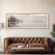 Cargar imagen en el visor de la galería, Chippewa Lake Ohio Framed Canvas Print, Lake House Decor, Panoramic Wide Art, Travel Poster, Modern Lake Painting, Nature Art
