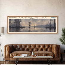 Cargar imagen en el visor de la galería, Clear Springs Lake Mississippi Framed Canvas Print, Panoramic Lake House Decor, Wide Wall Art, Travel Poster, Modern Lake Painting, Nature Art
