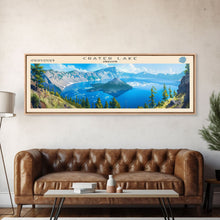 Load image into Gallery viewer, Crab Orchard Lake Illinois Framed Canvas Print, Lake House Art, Panoramic Wide Art, Travel Poster, Modern Lake Painting, Nature Art

