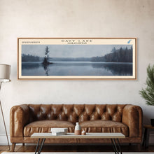 Load image into Gallery viewer, Dauphin Lake Framed Canvas Print, Lake House Decor, Panoramic Wall Art, Travel Poster, Modern Lake Painting, Nature Art
