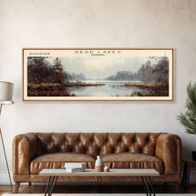 Load image into Gallery viewer, Dead Lakes Florida Framed Canvas Print, Lake House Decor, Panoramic Wall Art, Travel Poster, Modern Lake Painting, Nature Art
