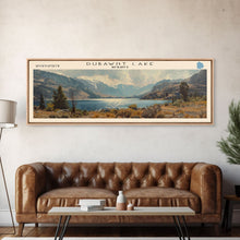 Load image into Gallery viewer, Dubawnt Lake Panoramic Framed Canvas Print, Lake House Decor, Wall Art, Travel Poster, Modern Lake Painting, Nature Art
