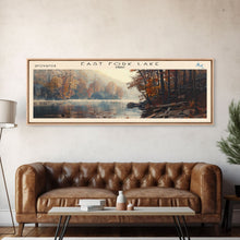 Load image into Gallery viewer, East Fork Lake Ohio Framed Canvas Print, Lake House Decor, Panoramic Wall Art, Travel Poster, Modern Lake Painting, Nature Art
