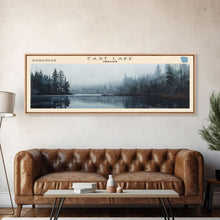 Load image into Gallery viewer, East Lake Oregon Framed Canvas Print, Panoramic Lake House Decor, Wall Art, Travel Poster, Rustic Lake Painting, Home Decor
