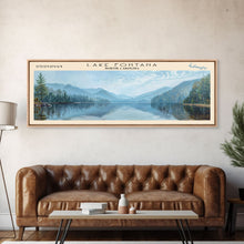 Load image into Gallery viewer, Lake Fontana North Carolina Framed Canvas Print, Lake House Decor, Panoramic Wall Art, Travel Poster, Beautiful Lake Painting, Home Art
