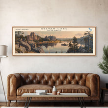 Load image into Gallery viewer, Sylvan Lake South Dakota Panoramic Wall Art, Framed Canvas Print, Lake House Decor, Travel Poster, Scenic Lake Scene, Living Room Decor
