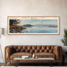 Load image into Gallery viewer, Table Rock Lake Missouri Panoramic Wall Art, Framed Canvas Print, Lake House Decor, Travel Poster, Beautiful Lake Scene, Living Room Decor
