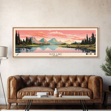 Carregar imagem no visualizador da galeria, Alice Lake Idaho Framed Canvas Print, Panoramic Wall Art, Midcentury Modern, Pop Art, Travel Poster, Lake House Decor
