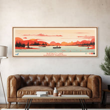 Carregar imagem no visualizador da galeria, Buffalo Lake Northwest Territories Framed Canvas Print, Pop Art Panoramic Travel Poster, Midcentury Modern, Wall Art, Scenic Nature Painting, Bedroom Decor
