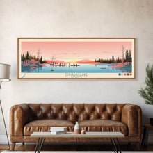 Load image into Gallery viewer, Ennadai Lake Nunavut Framed Canvas Print, Panoramic Wall Art, Midcentury Modern, Pop Art, Bedroom Decor, Travel Poster, Lake View
