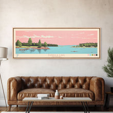 Carregar imagem no visualizador da galeria, Eufaula Lake Oklahoma Framed Canvas Print, Panoramic Art, Midcentury Modern, Pop Art, Living Room Wall Art, Travel Poster, Nature Art
