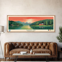 Carregar imagem no visualizador da galeria, Fairview Lake Pennsylvania Framed Canvas Print, Panoramic Art, Midcentury Modern, Pop Art, Living Room Decor, Travel Poster, Wall Art, Nature Art
