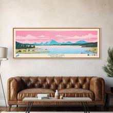 Carregar imagem no visualizador da galeria, Fenton Lake New Mexico Framed Canvas Print, Panoramic Art, Midcentury Modern, Pop Art, Living Room Decor, Travel Poster, Lake View, Wall Art
