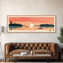Cargar imagen en el visor de la galería, Findley Lake Ohio Framed Canvas Print, Panoramic Wall Art, Midcentury Modern, Pop Art, Bedroom Decor, Travel Poster, Nature Art, Artistic Decor
