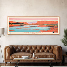 Cargar imagen en el visor de la galería, Flaming Gorge Reservoir Utah Framed Canvas Print, Panoramic Art, Midcentury Modern, Pop Art, Living Room Decor, Travel Poster, Nature Art, Wall Art
