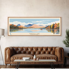 Cargar imagen en el visor de la galería, Ganoga Lake Pennsylvania Framed Canvas Print, Panoramic Art, Midcentury Modern, Pop Art, Living Room Wall Art, Travel Poster, Nature Painting, Home Decor
