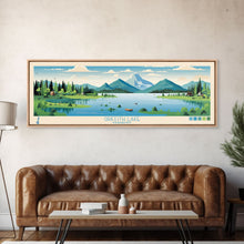 Load image into Gallery viewer, Griffith Lake Vermont Framed Canvas Print, Panoramic Wall Art, Midcentury Modern, Pop Art, Living Room Wall Art, Travel Poster, Lake View, Nature Art

