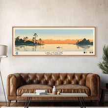 Carregar imagem no visualizador da galeria, Lake Moultrie South Carolina Framed Canvas Print, Panoramic Wall Art, Midcentury Modern, Pop Art, Bedroom Art, Travel Poster, Lake House Decor
