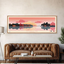 Load image into Gallery viewer, Smithville Lake, Missouri Framed Canvas Print, Lake House Art, Midcentury Modern Decor, Pop Art, Travel Poster, Living Room Wall Art
