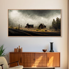 Carregar imagem no visualizador da galeria, Ghost town canvas art, wild west theme, abandoned art
