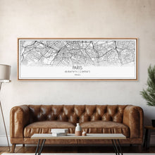 Load image into Gallery viewer, Panoramic Paris City Map, France Art, Map Print, Minimalist Wall Art, Canvas Art, Housewarming Gift, Street Map Art, Closing Gift
