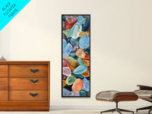 Load image into Gallery viewer, Colorful Textured Canvas Painting of Glass Rocks, Nature Art Print for Living Room, Oversized Canvas Art, Narrow Wall Art Print, Modern Art
