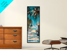 Carregar imagem no visualizador da galeria, Beach Landscape Painted Canvas Art, Coastal Wall Art Print, Gallery Wall Art for Beach House, Oversized Vertical Wall Art for Living Room
