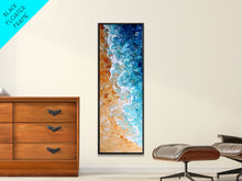 Carregar imagem no visualizador da galeria, Abstract Coastal Waves And Sandy Beach, Rustic Farmhouse Art With Boho Elements, Tall Canvas Print For Modern Wall Decor
