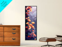 Load image into Gallery viewer, Ethereal Autumn Ginkgo Leaves Skinny Art Tall Art Japanese Ukiyo-e Inspired Botanical Framed Canvas Print
