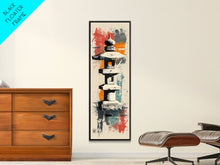 Carregar imagem no visualizador da galeria, Zen Stone Lantern Skinny Art Tall Art Japanese Ukiyo-e Inspired Framed Canvas Wall Art

