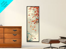 Carregar imagem no visualizador da galeria, Autumn Maple Leaves in Japanese Garden Ukiyo-e Style Art Skinny Framed Canvas Print with Subtle Color Palette

