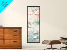 Load image into Gallery viewer, Swirling Butterflies in Japanese Style Tall Skinny Framed Canvas Print - Ukiyo-e Wall Art
