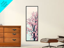 Load image into Gallery viewer, Delicate Cherry Blossom Tree In Full Bloom Against A Soft Gradient Background For Elegant Wall Art Framed Canvas Print

