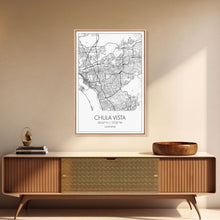Cargar imagen en el visor de la galería, Chula Vista Street Map, California Map, City Map Art, Modern Art, Wall Art, Canvas Print, Canvas Wall Art, Living Room Wall Art, Travel Art
