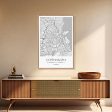 Load image into Gallery viewer, Copenhagen Street Map, Denmark Map, Europe City Map Art, Minimalist Art, Wall Art, Canvas Print, Travel Wall Art, Pilots Gift. Home Décor
