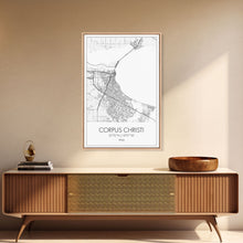 Load image into Gallery viewer, Corpus Christi Street Map, Texas Map, City Map Art, Minimalist Art, Wall Art, Canvas Print, Travel Wall Décor, Gift For Dad, Office Décor
