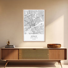 Load image into Gallery viewer, Detroit Street Map, Michigan Map, City Map Art, Minimalist Art, Wall Art, Canvas Print, Wall Art Bedroom, Travel Prints, Gift For Couple
