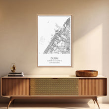 Load image into Gallery viewer, Dubai Street Map, UAE Map, City Map Art, Minimalist Art, Wall Art, Canvas Print, Aviation Gift, Travel Art, Office Décor, Unique Wall Art
